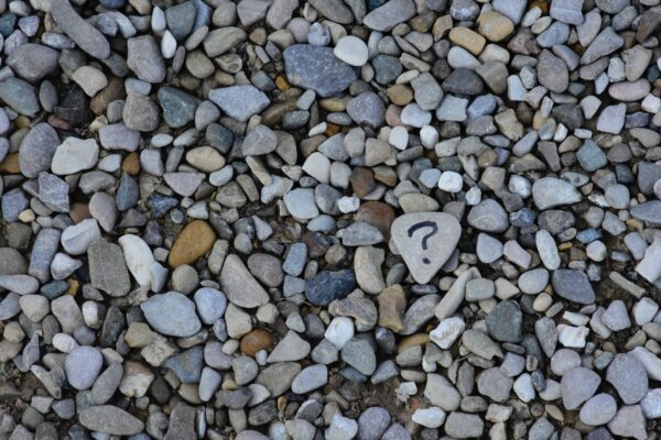 Ana Municio @lamunix – Unsplash Many different stones, one with a question mark